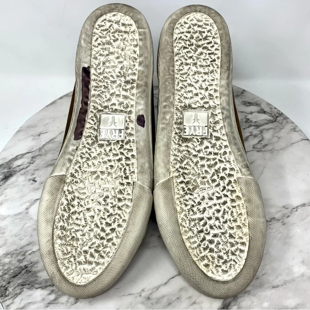 Frye Mindy Low Brown Nubuck Leather Sneaker 9 Casual Neutral Athleisure Bohemian - Picture 8 of 16